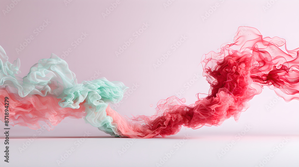 Ethereal Smoke Art in Pink and Mint Green Ethereal Smoke Art in Pink and Mint Green