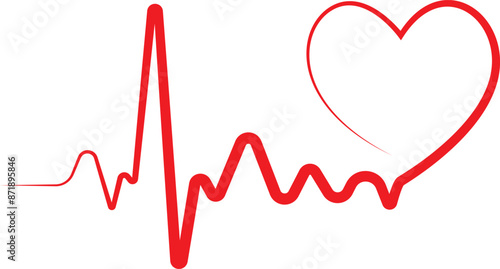 heart with heartbeat valentine vector