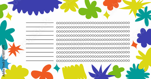 Habit tracker template. Doodle design. Personal planning 