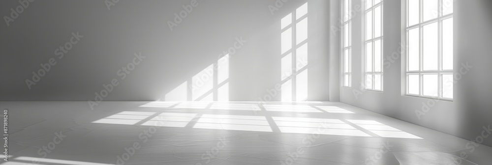 Fototapeta premium A minimalist white background with subtle gradient shading, offering a clean and versatile canvas. AI Generative.