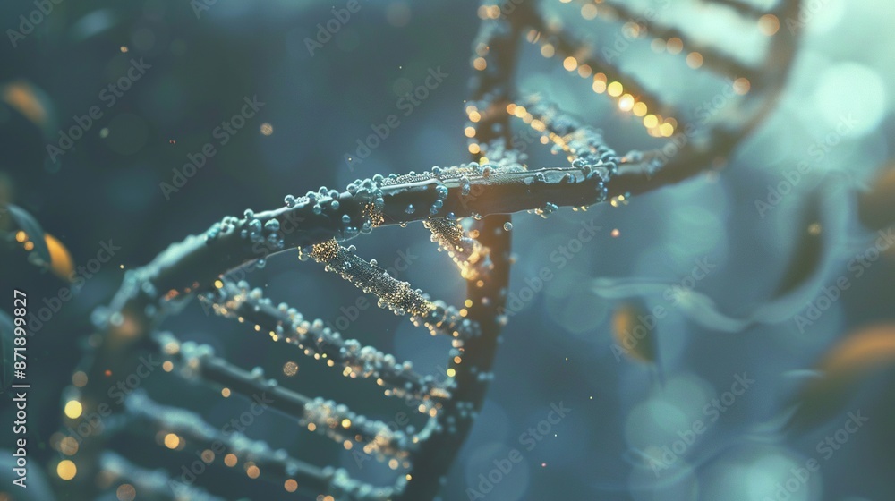 Human DNA structure double helix. Created with Generative AI Human DNA structure double helix. Created with Generative AI