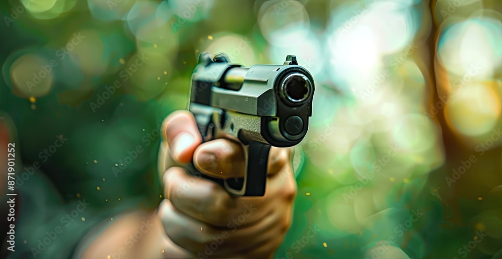 Close-Up of Hand Holding a Gun Close-Up of Hand Holding a Gun