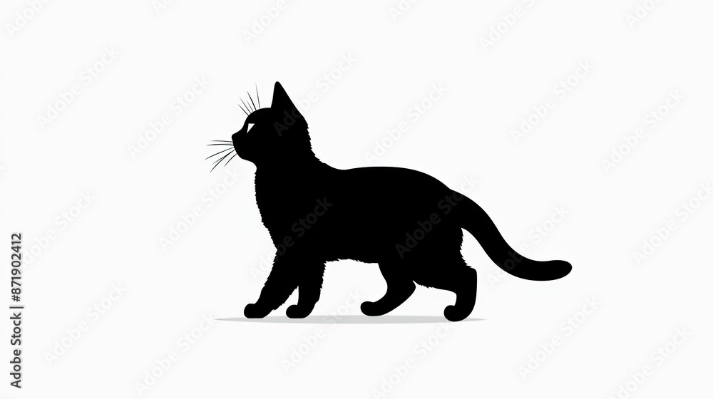 Fototapeta premium Black cat silhouette