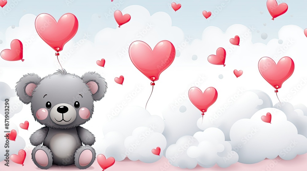 A cute gray teddy bear A cute gray teddy bear