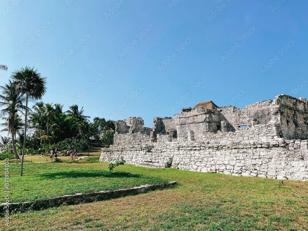 Mayan Ruins in Tulum at the Tulum Archeological Zone in Quintana Roo, Mexico Mayan Ruins in Tulum at the Tulum Archeological Zone in Quintana Roo, Mexico