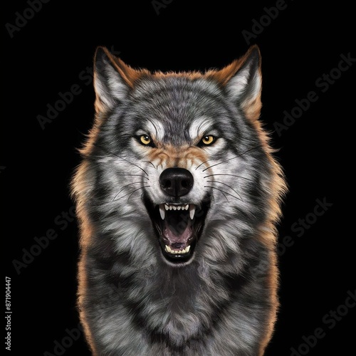 angry aggressive wolf © Rady