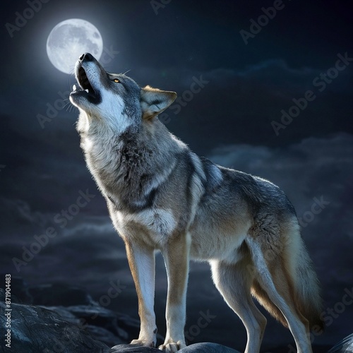 mythical howling wolf photo