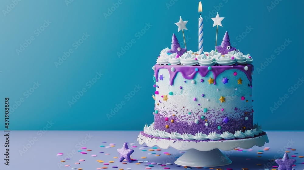 The colorful birthday cake The colorful birthday cake