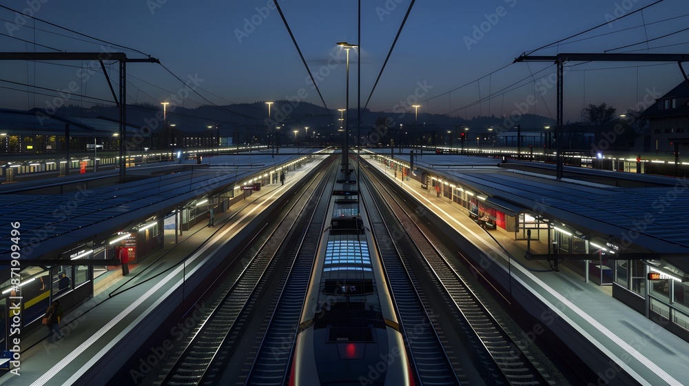 Eco-Friendly Train Station of the Future with Solar Panels and LED Lighting Eco-Friendly Train Station of the Future with Solar Panels and LED Lighting