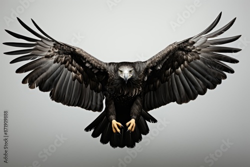 Essence of Freedom Black and white minimalist eagle, simple features that captur, generative IA © JONATAS