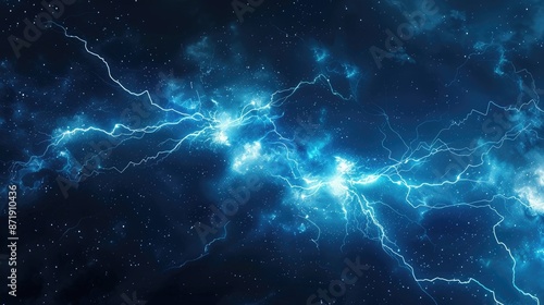 Abstract Blue Energy Wave in Deep Space - Cosmic Light Flow for Digital Art, Background, and Design