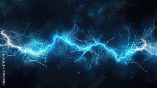 Abstract Blue Energy Wave in Deep Space - Cosmic Light Flow for Digital Art, Background, and Design