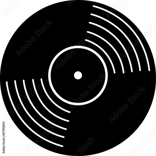 Cartoon vinyl or lp icon symbol. dj symbol. retro vinyl record album. Old music plate doodle. Phonograph, audio disk for turntable. Music player, analog music recording. Gramophone label and badge.