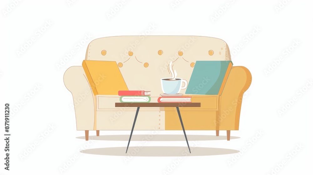 Fototapeta premium Elegant Living Room Ensemble Isolated On Transparent Background