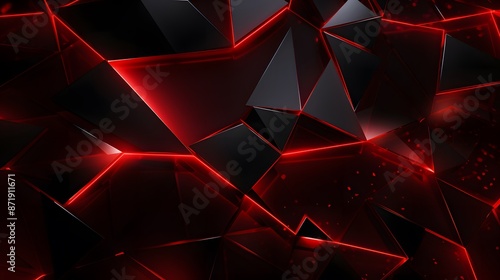  3d rendering of red and black abstract geometric background. Scene for advertising, technology, showcase, banner, game, sport, cosmetic, business, metaverse. Sci-Fi Illustration. Product display