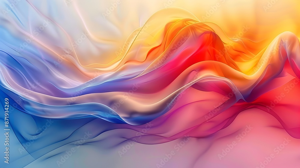 Vibrant Gradient Abstract Waves in Dynamic Flow of Colors and Shapes Vibrant Gradient Abstract Waves in Dynamic Flow of Colors and Shapes