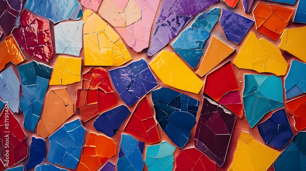 Fototapeta premium Vibrant Mosaic Pattern with Intricate Digital Backdrop