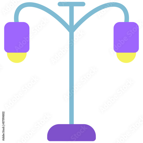 light poles flat icon