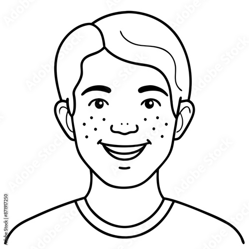 Smiling man in cartoon style illustration