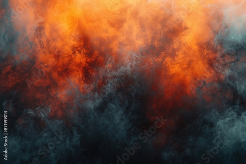 Abstract Blurred Orange And Black Background With Gradient Effect