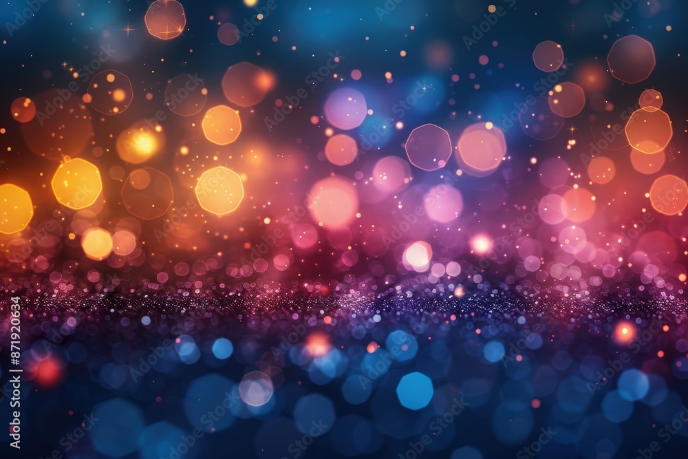 Abstract Blurred Background with Colorful Bokeh Lights and Grainy Texture Abstract Blurred Background with Colorful Bokeh Lights and Grainy Texture