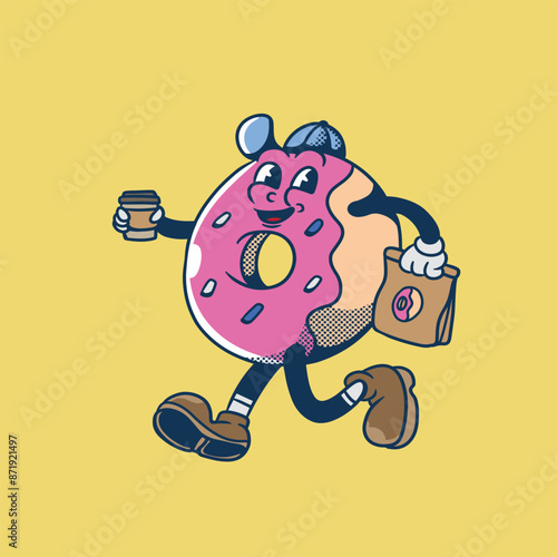 mascot character donut good for brand, logo, identity food company or food mascot