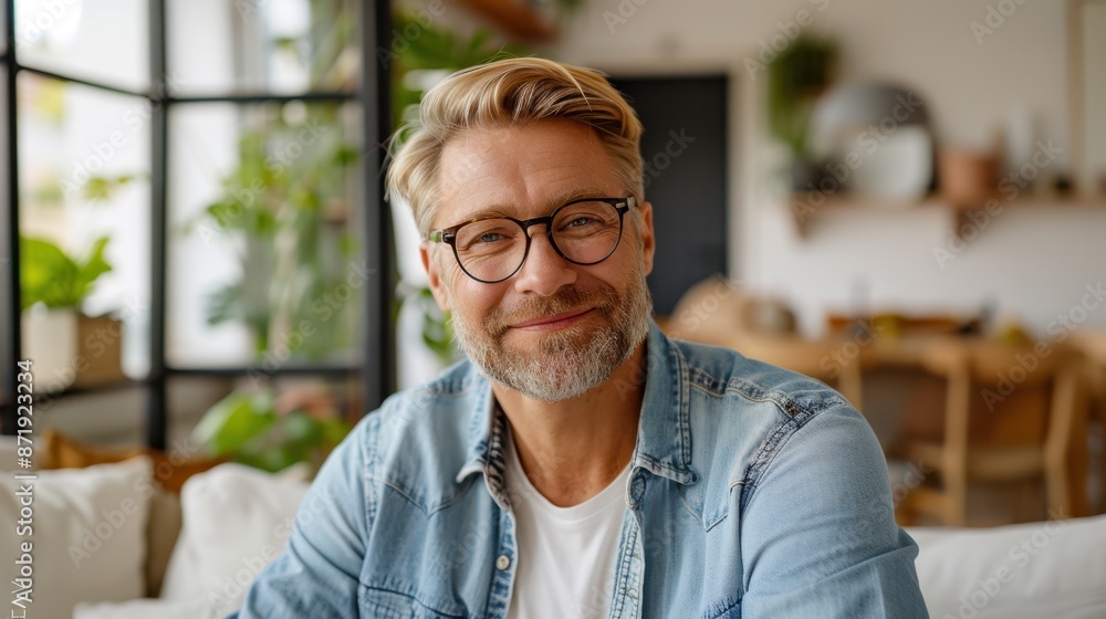 Fototapeta premium The man in denim shirt