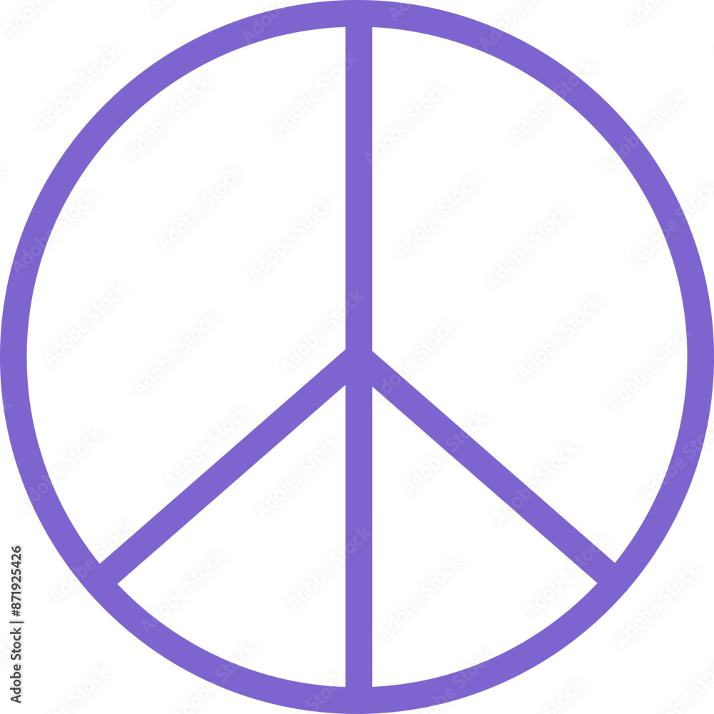 A purple peace A purple peace sign line icon round shape vector design with a white background A purple peace A purple peace sign line icon round shape vector design with a white background