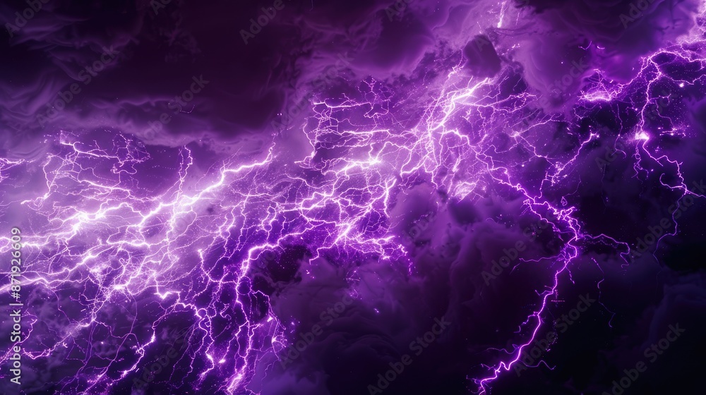 Fototapeta premium A vibrant 3D rendering captures the intensity of a colored lightning strike. Dynamic, Ai Generated.