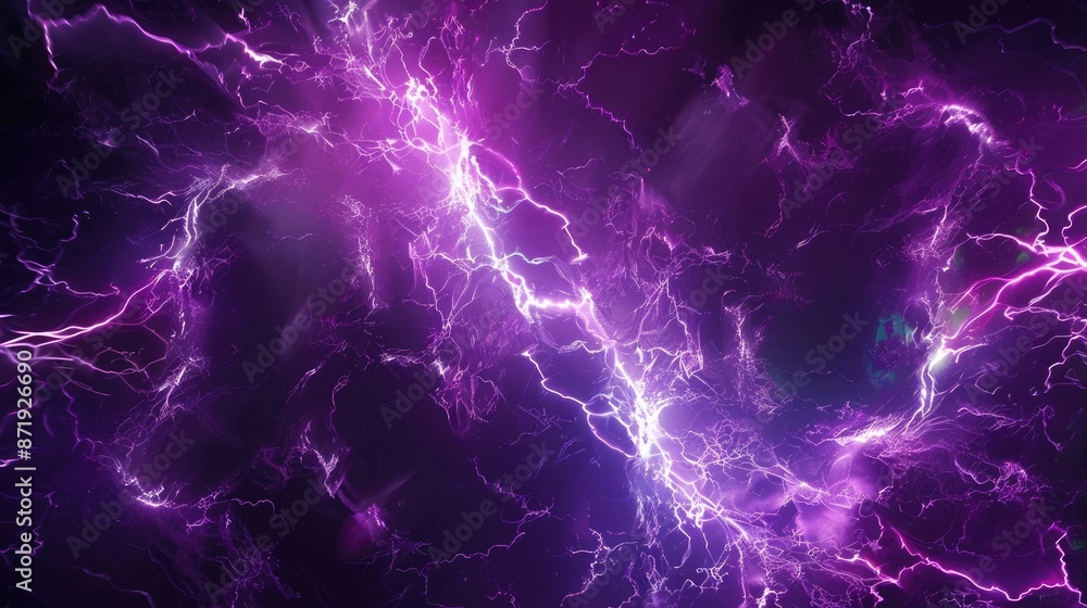 Obraz premium A vibrant 3D rendering captures the intensity of a colored lightning strike. Dynamic, Ai Generated.