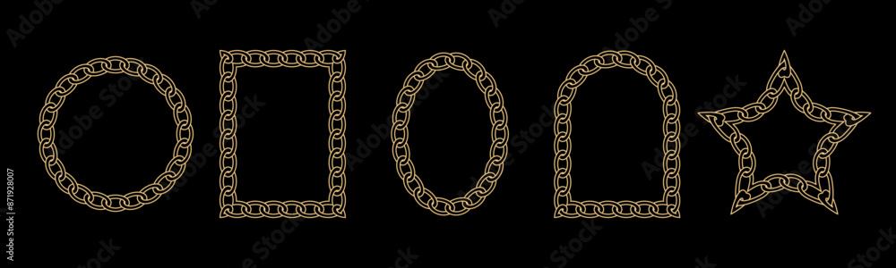 Star Chain Border Luxury vector collection of golden borders in the shape of square ...