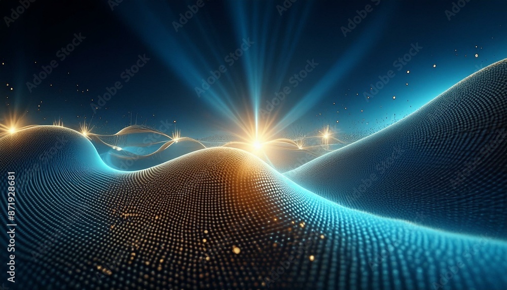 Abstract background. 3d illustration. Fractal graphics composition of dots, waves and rays of light Abstract background. 3d illustration. Fractal graphics composition of dots, waves and rays of light