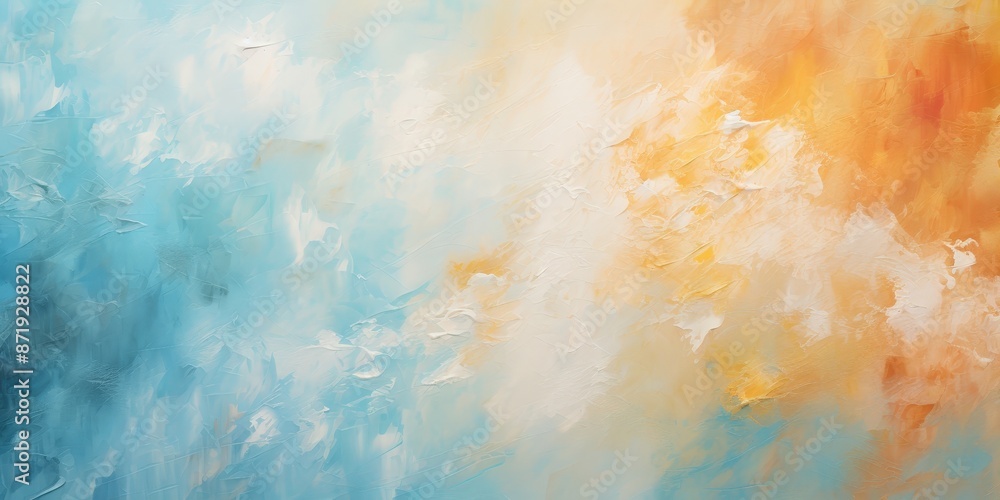 Obraz premium Abstract Painting with Blue and Yellow Tones