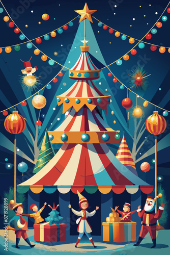 Enchanted Holiday Circus Celebration Under Starry Sky