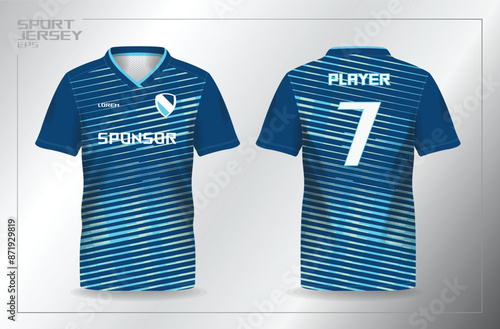 abstract blue turquoise sport jersey for football and soccer shirt template