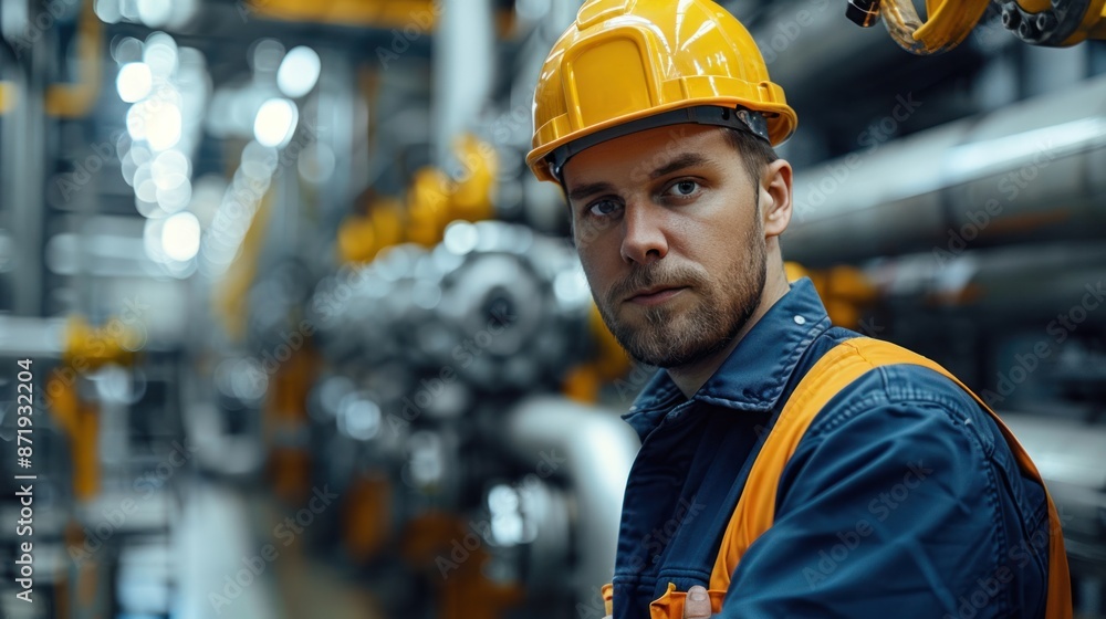 Male worker inspecting steel pipes and elbows at an oil refinery, recording visual checks. Male worker inspecting steel pipes and elbows at an oil refinery, recording visual checks.