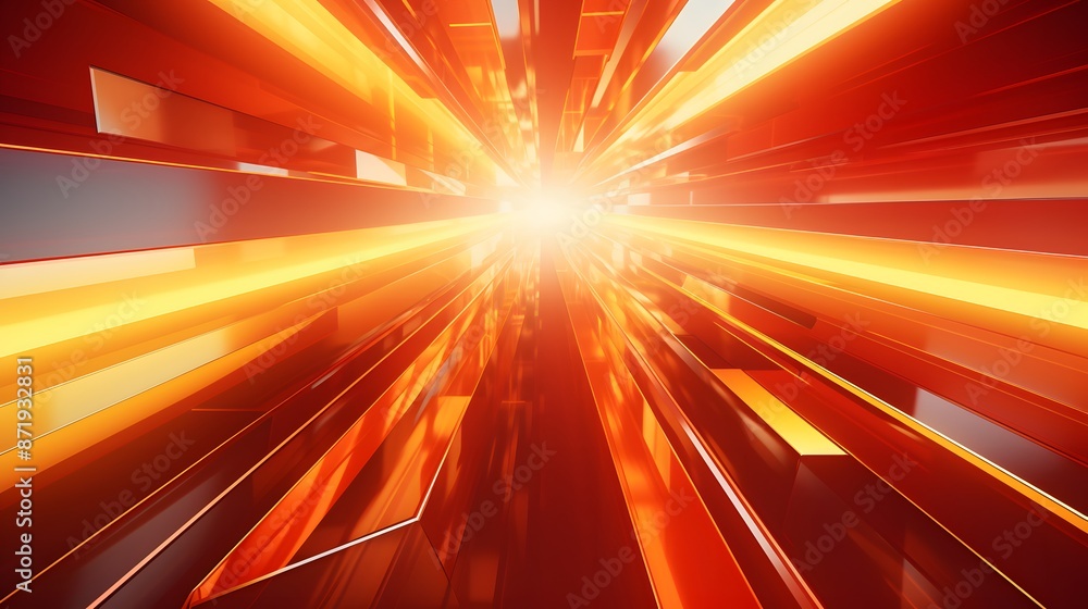 Obraz premium 3d rendering of red and yellow abstract geometric background. Scene for advertising, technology, showcase, banner, game, sport, cosmetic, business, metaverse. Sci-Fi Illustration. Product display