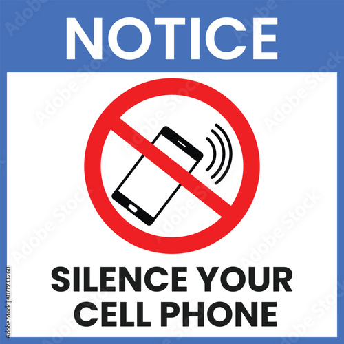 Silence your cell phone notice background vector