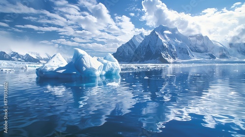 Wallpaper Mural warming on polar ice caps and the resulting effects on sea levels and climate patterns. Torontodigital.ca