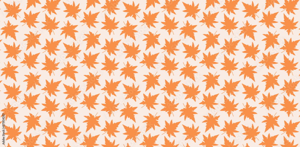 Maple leaf pattern, vector autumn background, trendy seamless print with autumn foliage for printing on fabric, gift wrapping, wallpaper, postcards and invitations. Maple leaf pattern, vector autumn background, trendy seamless print with autumn foliage for printing on fabric, gift wrapping, wallpaper, postcards and invitations.