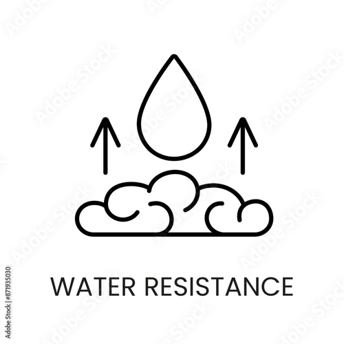 Water resistance line vector icon with editable stroke