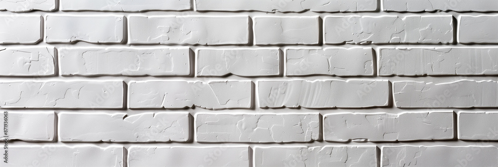 Blank white brick wall with a smooth surface, ideal for text or graphics Blank white brick wall with a smooth surface, ideal for text or graphics