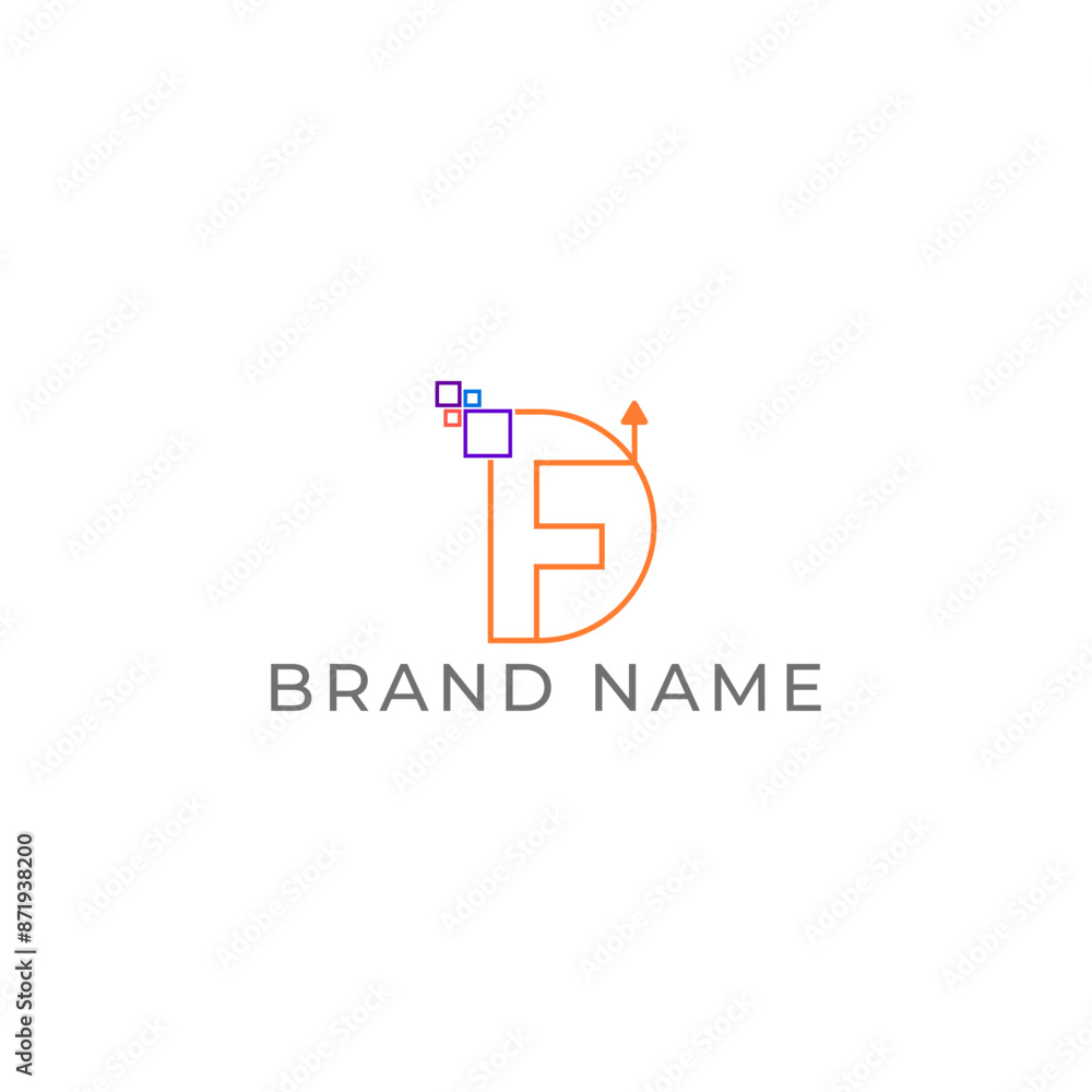 ILLUSTRATION LETTER DF WITH PIXEL GEOMETRIC TECH LOGO ICON ORANGE COLOR TEMPLATE SIMPLE MINIMALIST ELEMENT DESIGN SIMPLE VECTOR GOOD FOR APPS, BRAND ILLUSTRATION LETTER DF WITH PIXEL GEOMETRIC TECH LOGO ICON ORANGE COLOR TEMPLATE SIMPLE MINIMALIST ELEMENT DESIGN SIMPLE VECTOR GOOD FOR APPS, BRAND