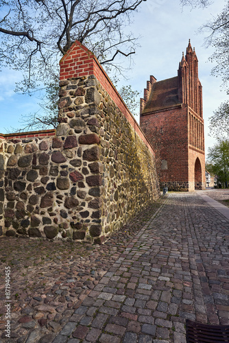 Medieval fortification of the city gate in Neuebrandemburg photo