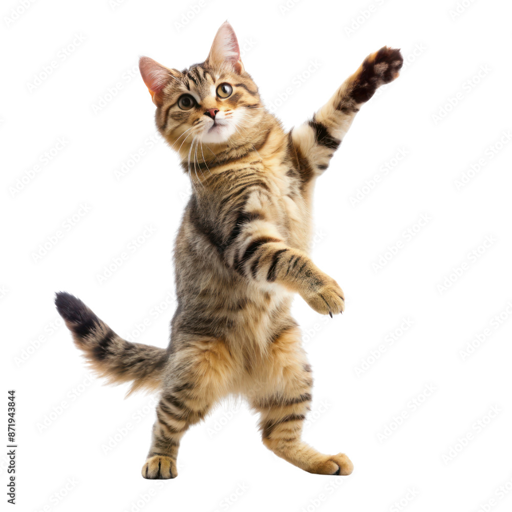 Fototapeta premium cute cat dancing isolated on transparent background