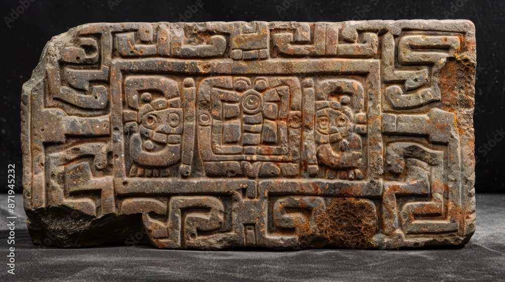 Inca Cross Stone, highlighting cultural importance, detailed carvings, surrounded by ancient symbols, vibrant and historically significant Inca Cross Stone, highlighting cultural importance, detailed carvings, surrounded by ancient symbols, vibrant and historically significant