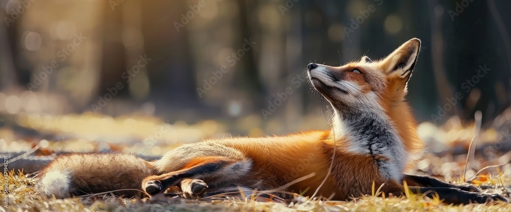 Red Fox In The Wild, Stretching After A Nap,High Resolution, Ultra HD Red Fox In The Wild, Stretching After A Nap,High Resolution, Ultra HD