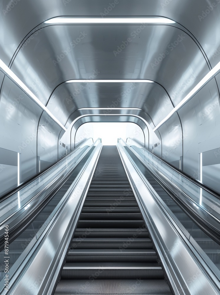 Escalator in the subway station. Illustration. Escalator in the subway station. Illustration.