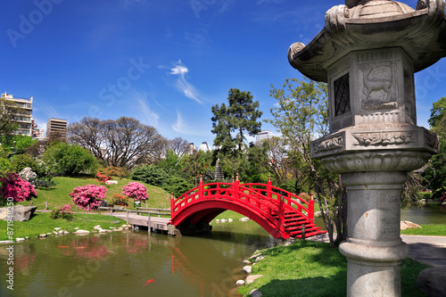 Japanese bridge and garden. Palermo, Buenos Aires