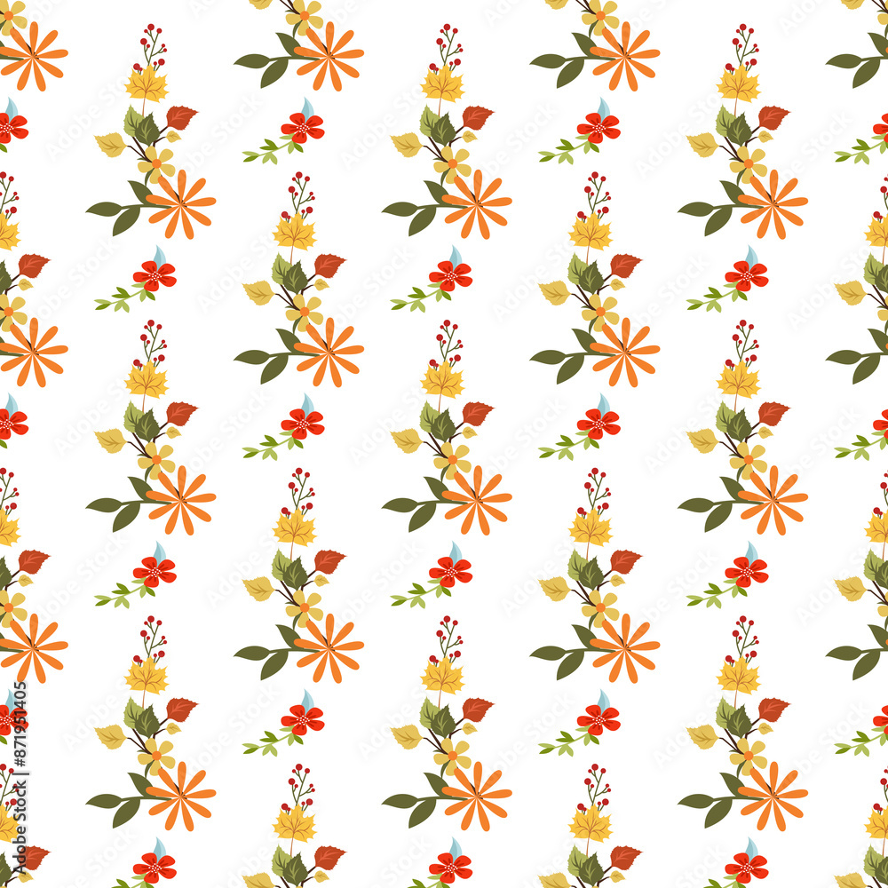 Autumn Beauties Seamless Vector Pattern Design Autumn Beauties Seamless Vector Pattern Design